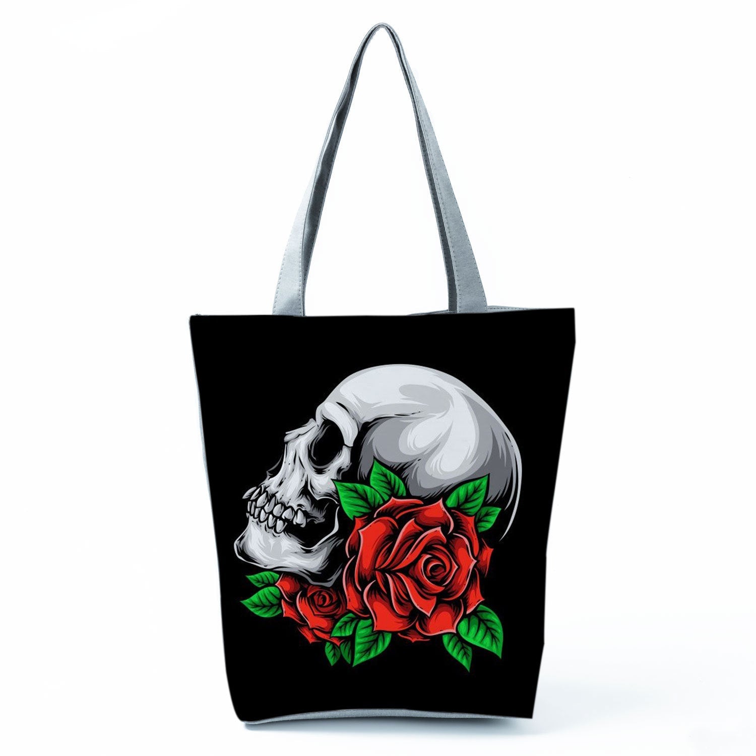 Portable Large Capacity Skull Printed Handbag