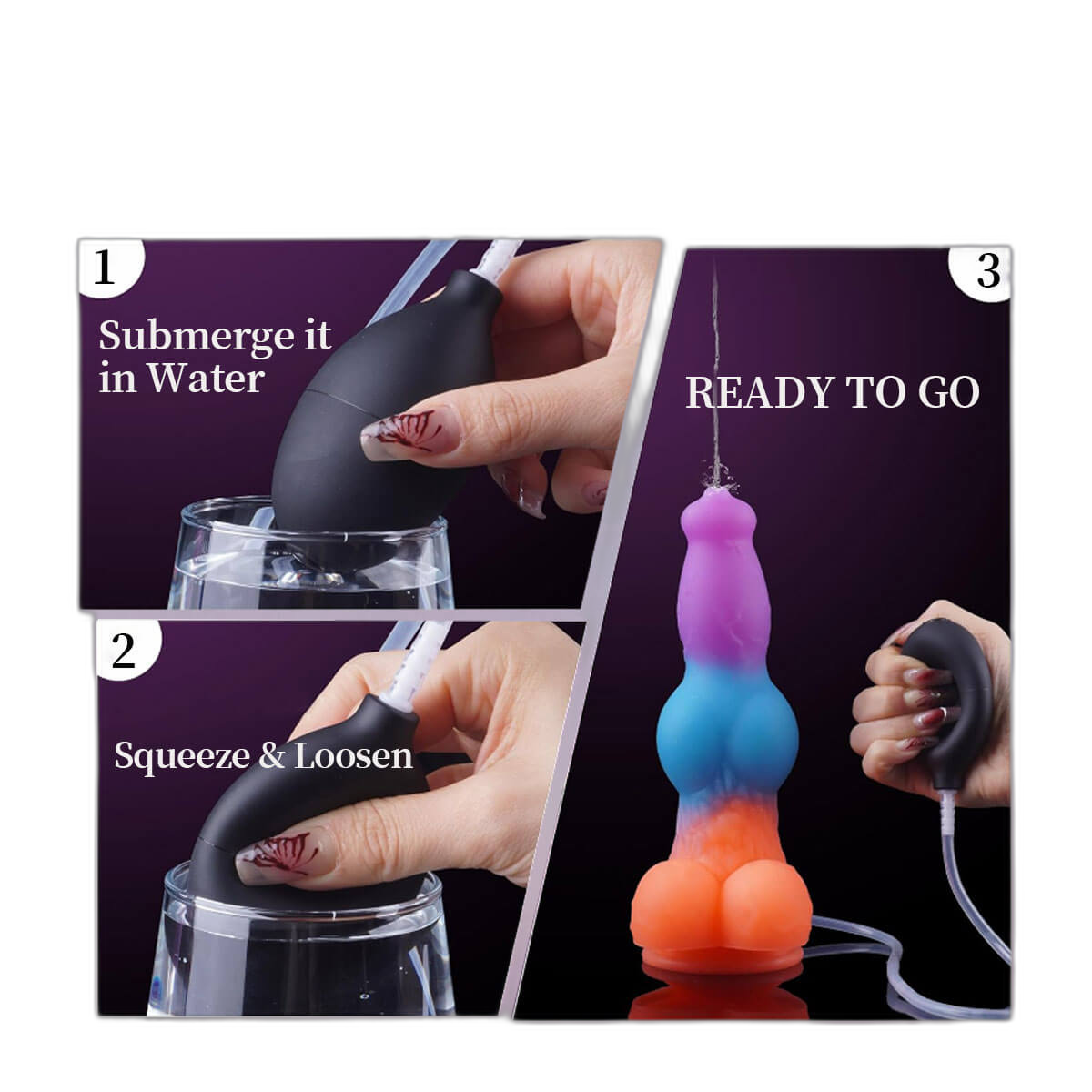 Simon - 9.3 Inch Vibrating Squirting Dildo - Glow In The Dark Dildo