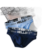 Men's Cotton Ribbed Breathable Briefs with 3D Pouch