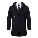 Men's Mid-length Sweater Fashion Casual Hooded Coat