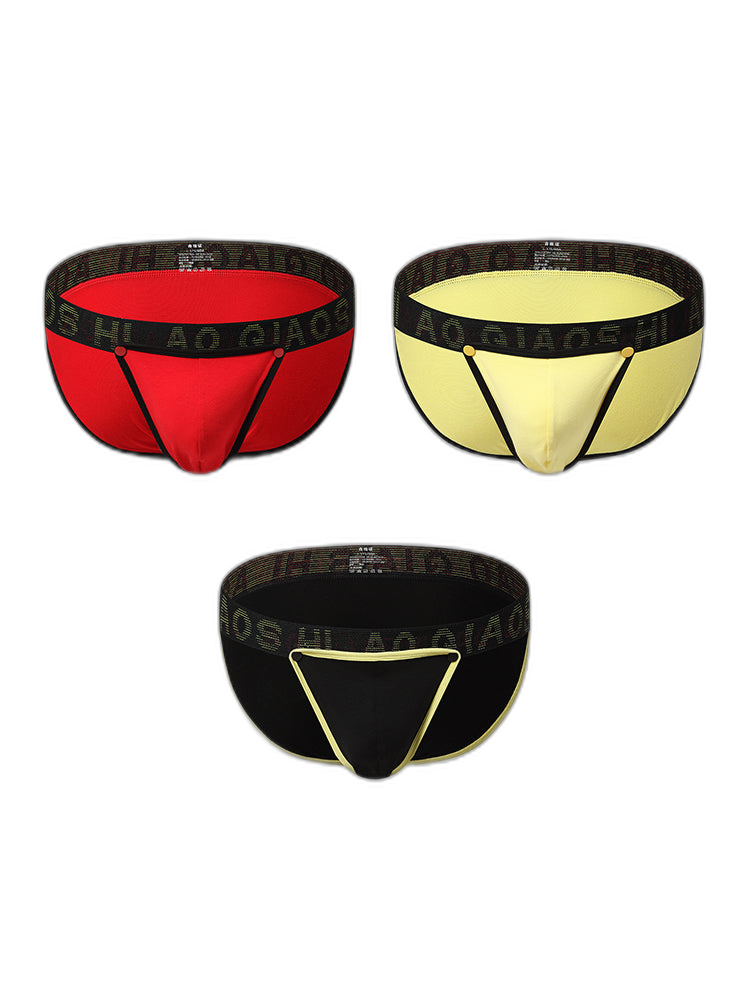 3 Pack Men's Large Pouch Button Waistband Briefs