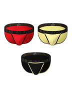 3 Pack Men's Large Pouch Button Waistband Briefs