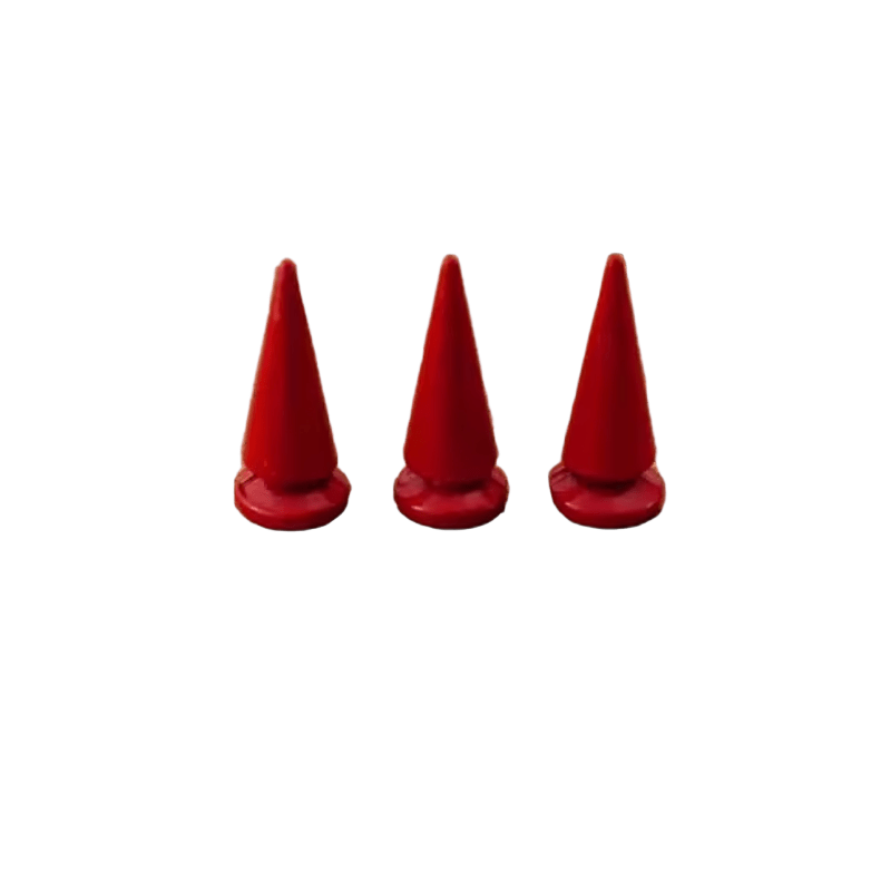 Metal Pup Hood Spikes 10 Pack Red 10x24mm