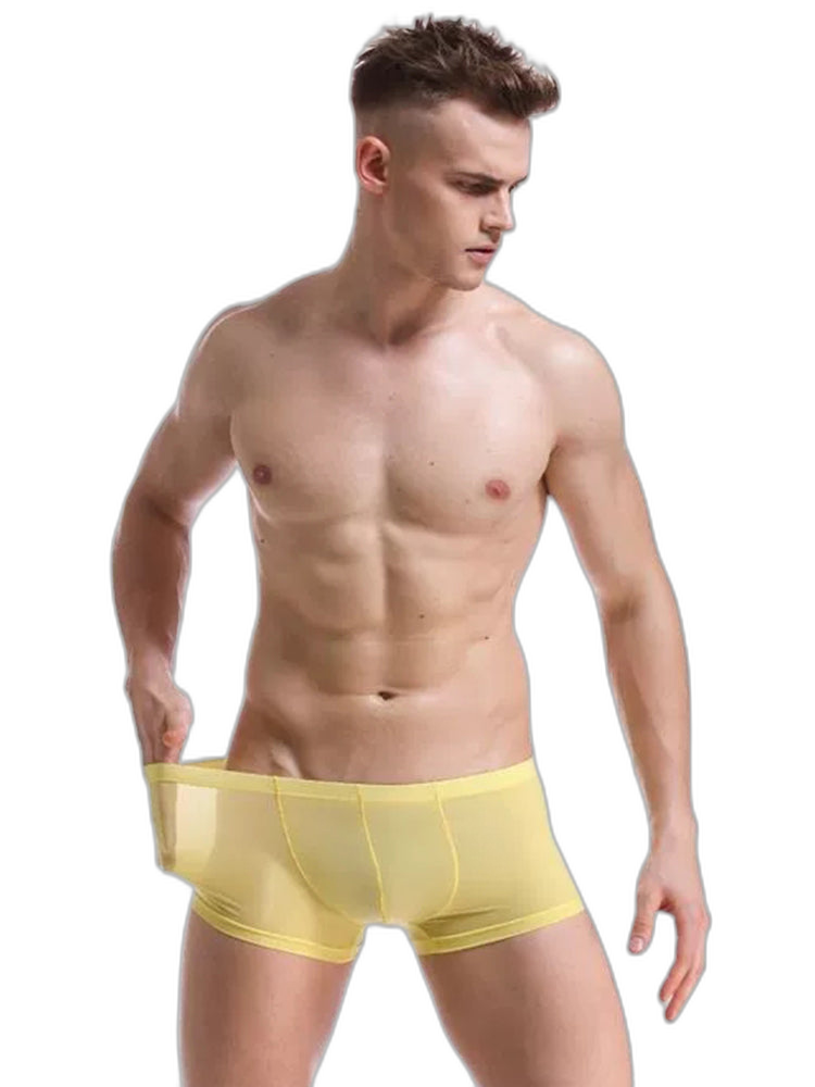 Thin Breathable Ice Silk U Convex Boxers for Men