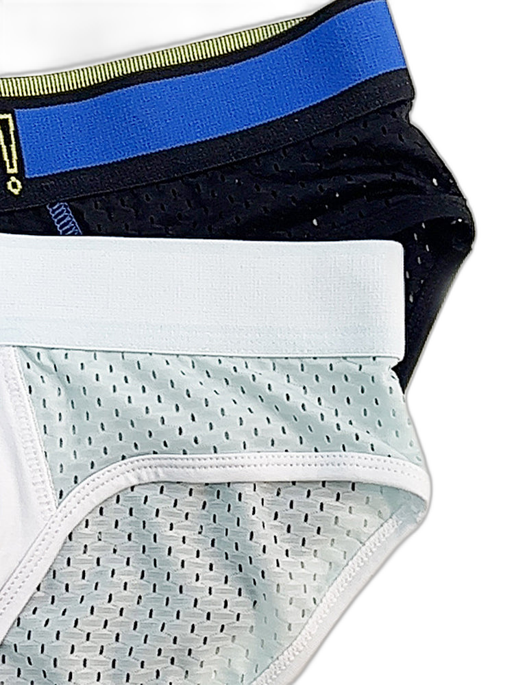 2 Pack Men's Mesh Loose Fit Sport Low-Rise Briefs