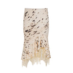 Lace-trimmed Mid-length Asymmetrical Dress