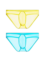 2 Pack Men's Ice Silk Breathable Sexy Low-Rise Anti-Odor Briefs