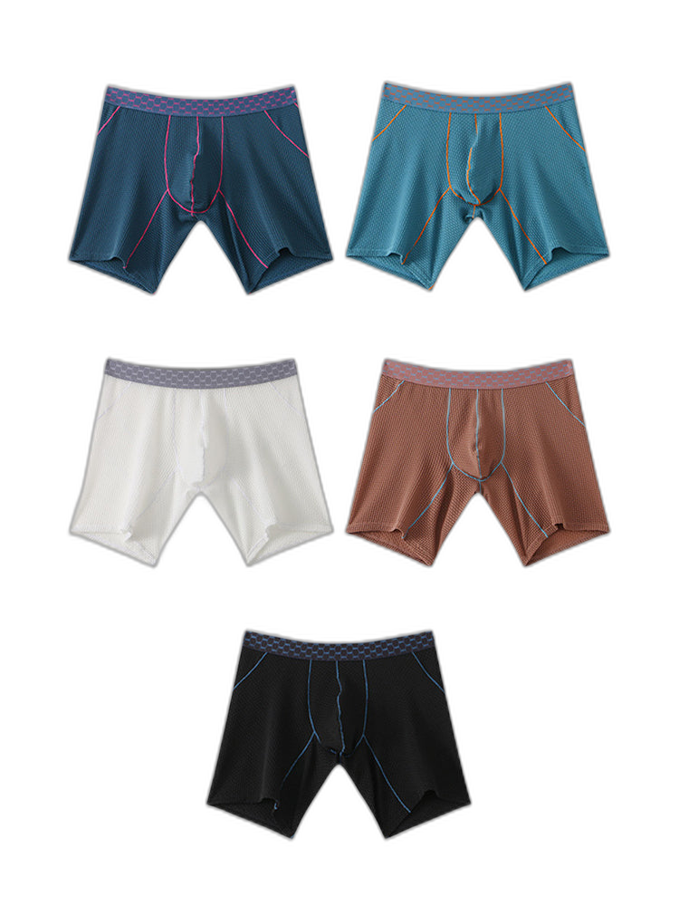 3 Pack Men's Anti-chafing Waffle Boxer Briefs