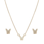 Butterfly Earrings & Necklace Jewellery Set