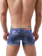 2 Pack Men's Denim Printed Cotton Boxer Briefs