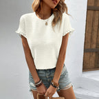 Women's Knitwear Casual Top Round Neck T-shirt