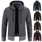 Winter Coat Zipper Closure Solid Color Long Sleeves Drawstring With Hat Keep Warm Casual Thicken Plush Sweater Coat For Daily