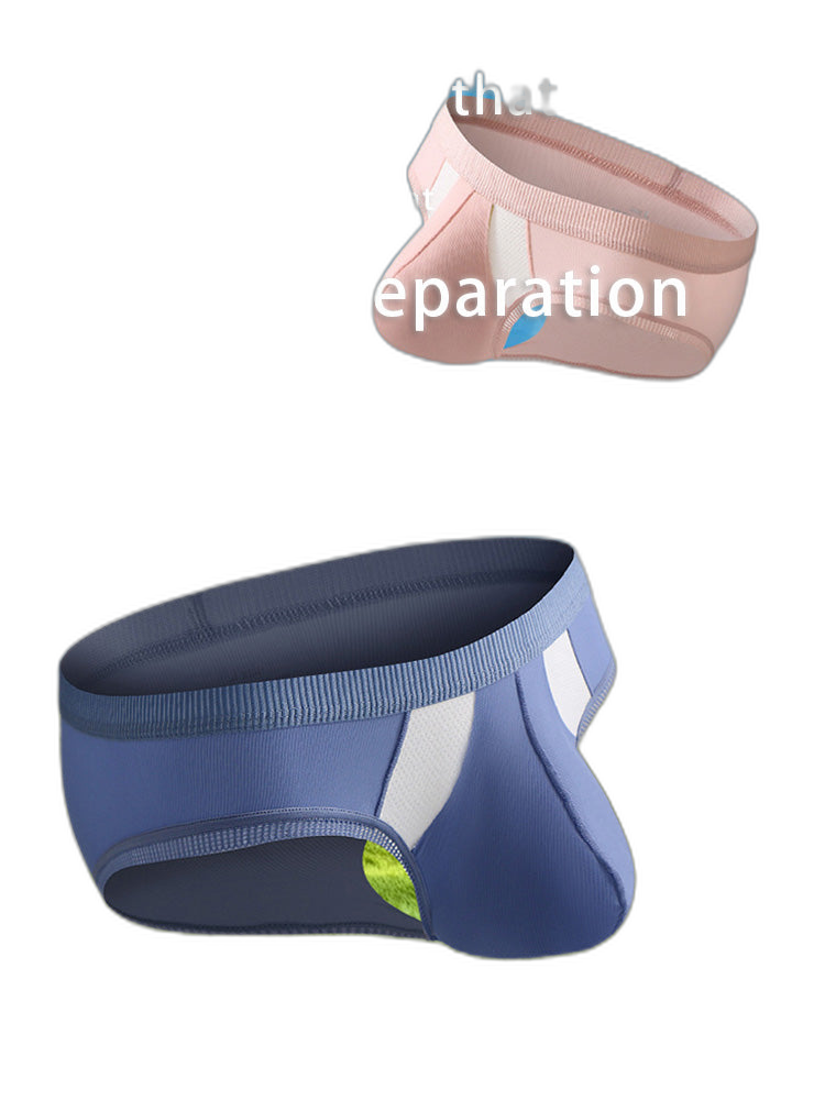 3 Pack Men's Low-Rise Ice Silk High-Stretch U-Convex Large Pouch Briefs