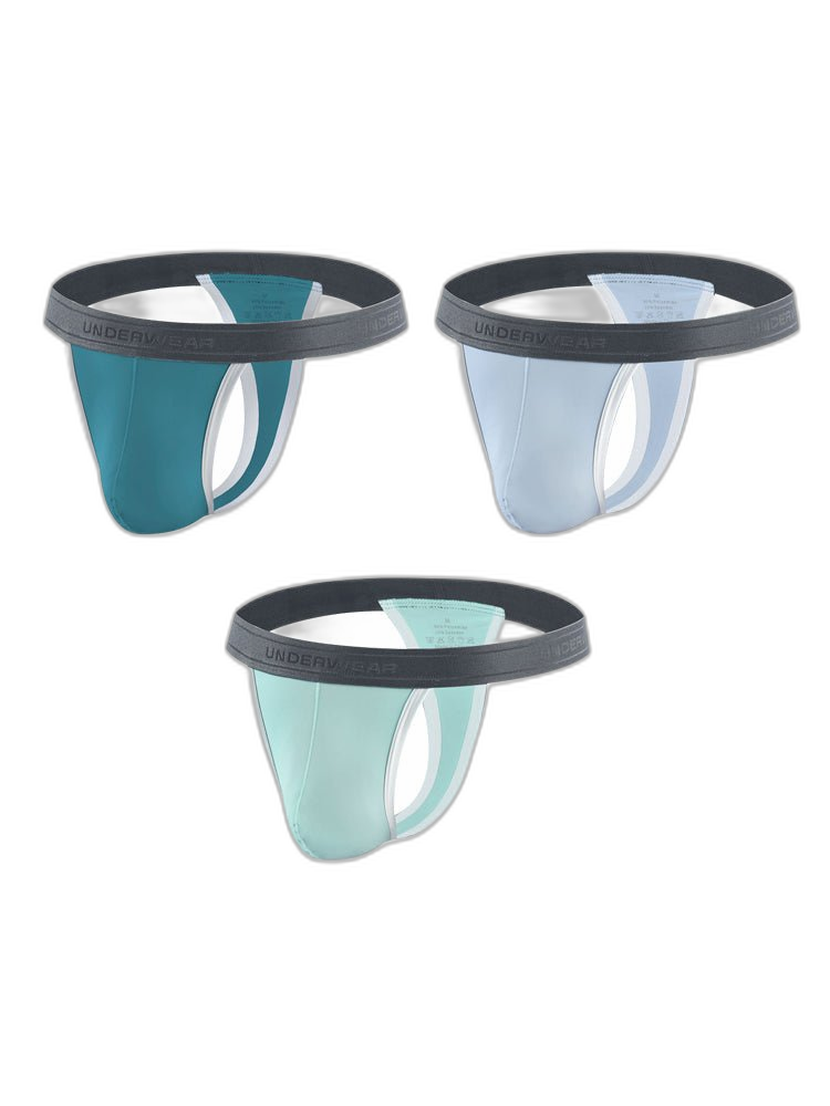 3 Pack Men's Contoured Pouch Ice Silk Thong