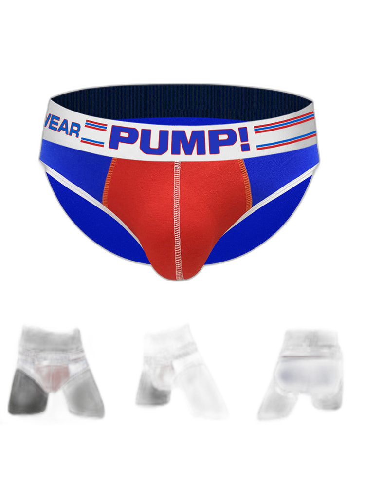 Men's Spliced Color Support Pouch Briefs