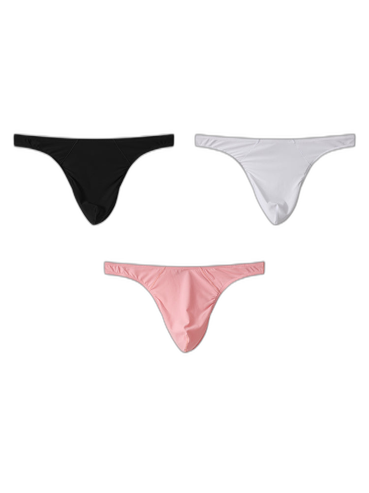 3 Pack Men's Low-Rise Performance Thong - Breathable Mesh & Smooth Fabric