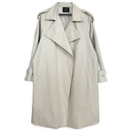 Temperament British Mid Length Over The Knee Windbreaker Women Loose Korean Style Jacket