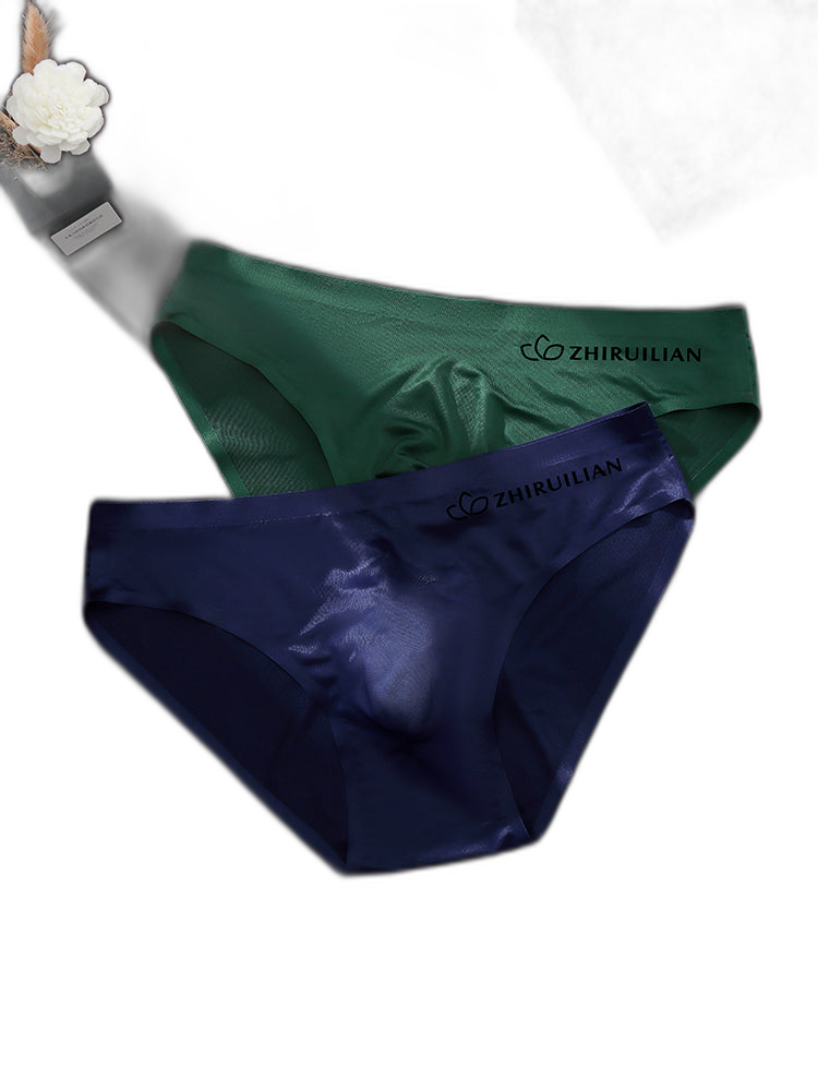 3 Pack Men's Ultra-Thin Seamless Ice Silk Cool-Touch Briefs