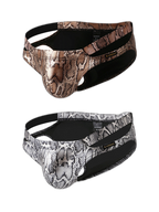 2-pack Men's Snake Print Hollow Briefs