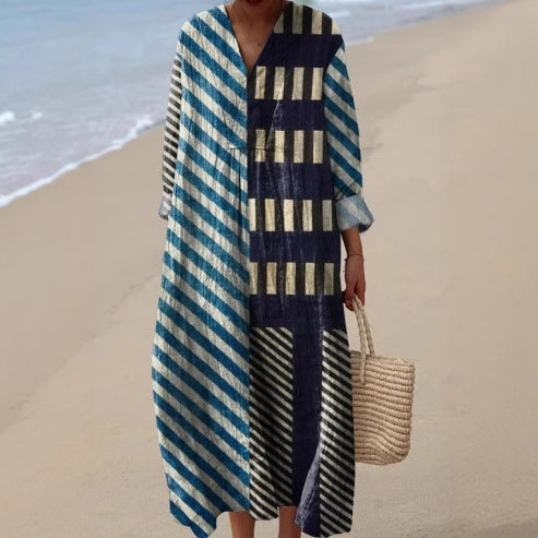 Women's Casual Long-sleeve Shirt Dress