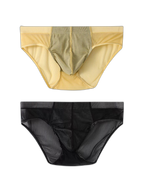 2 Pack Men’s Striped Separate Pouch Thin Briefs