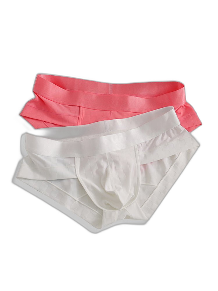 3 Pack Men's Cooling Silktech Briefs - U-Pouch Design & Checkered Antibacterial Lining