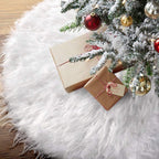 White Christmas Tree Skirt Plush Faux Fur Xmas Tree Carpet Merry Christmas Tree Decorations Ornament New Year Navidad Home Decor
