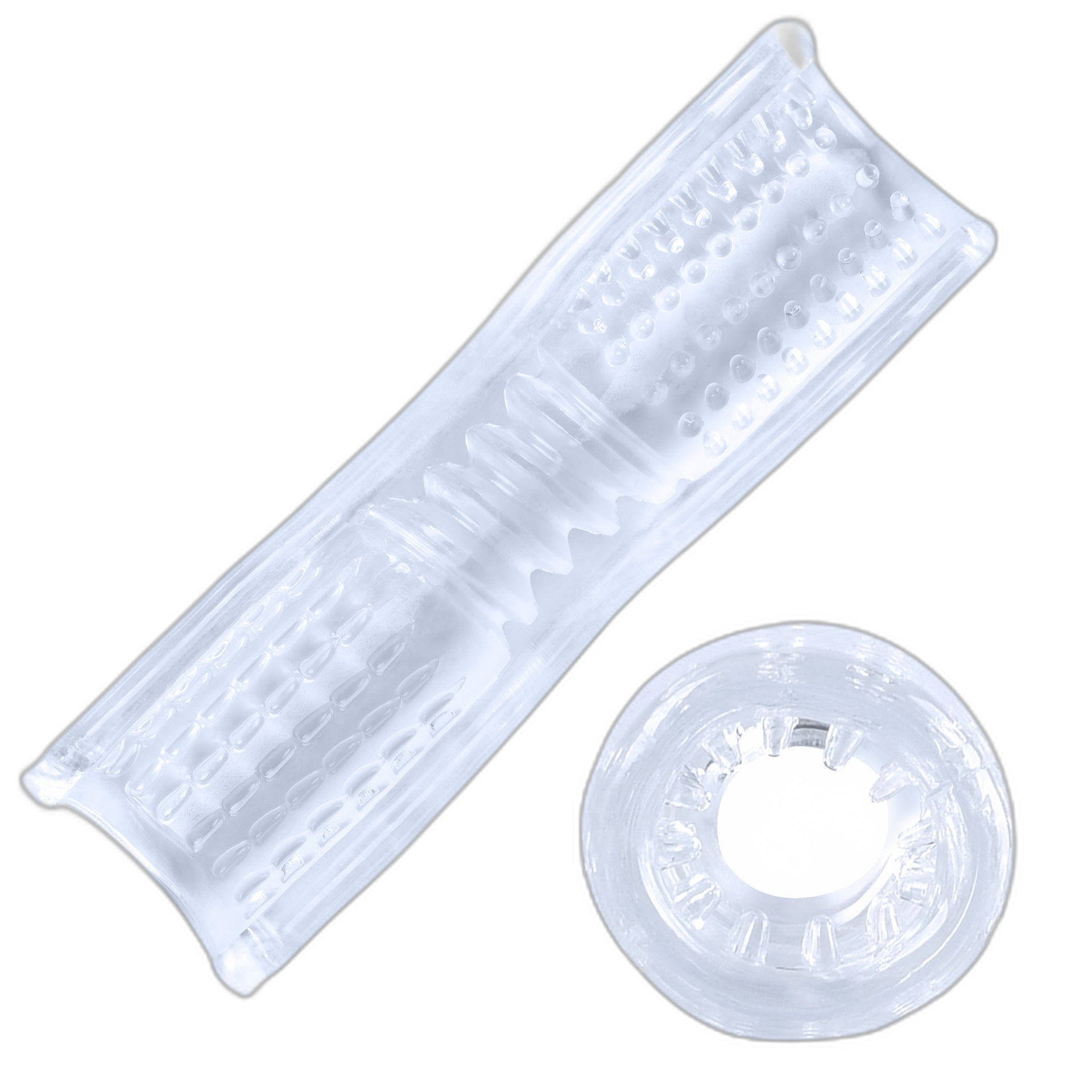 Transparent Ribbed Sleeve Masturbator