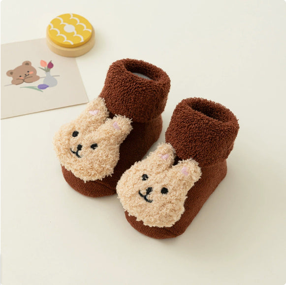Newborn Baby Socks Terry Fleece-lined Thickened Autumn And Winter Style