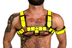ruff GEAR Bold Leather Bulldog Harness Neon Yellow