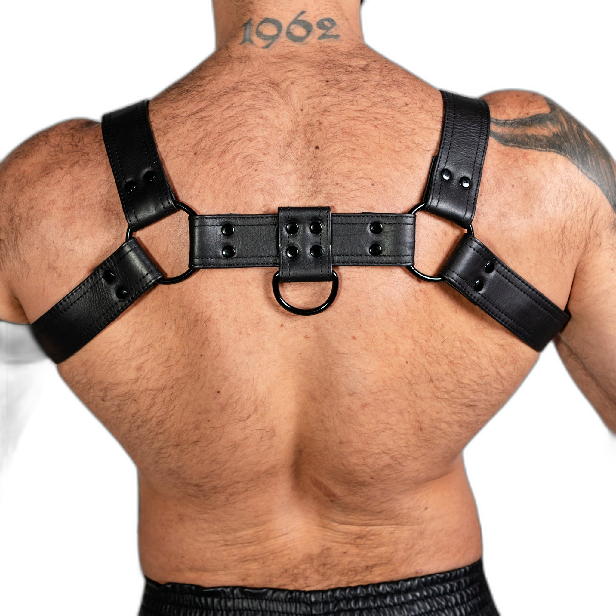 ruff GEAR RAW Leather Bulldog Harness Black