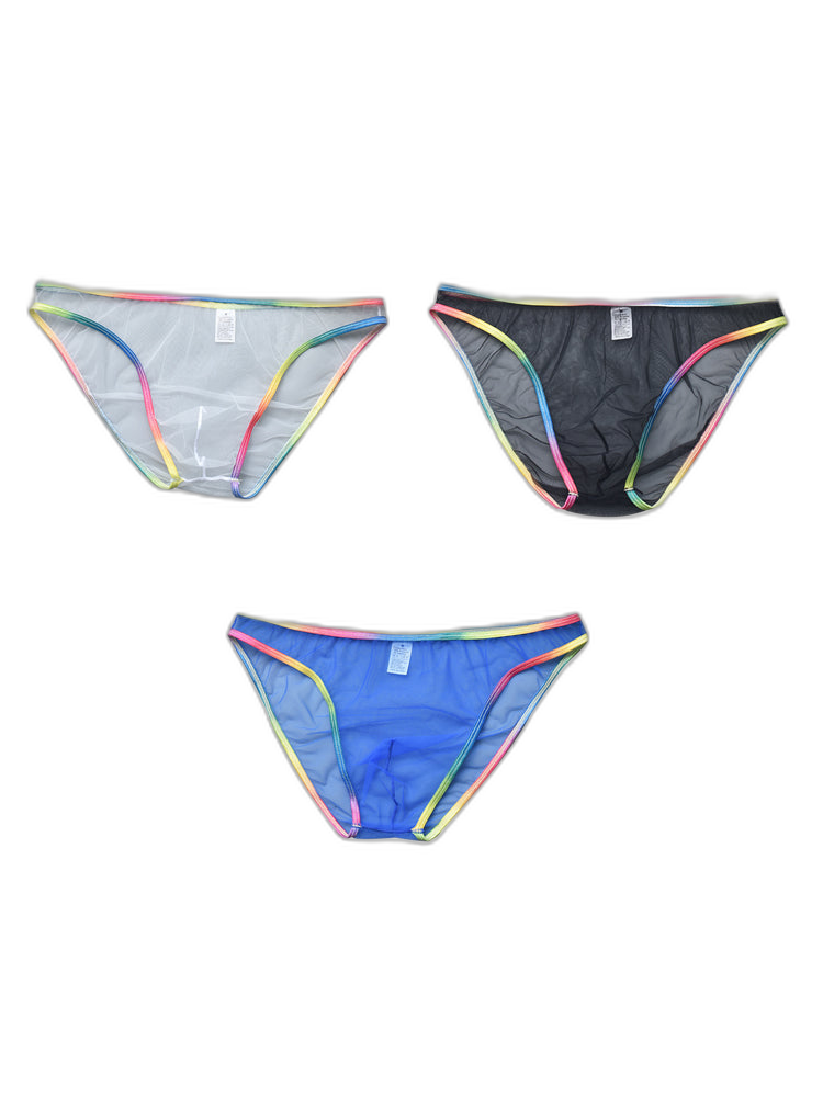 3-pack Men's Ultra-sheer Rainbow-edge Mesh Briefs