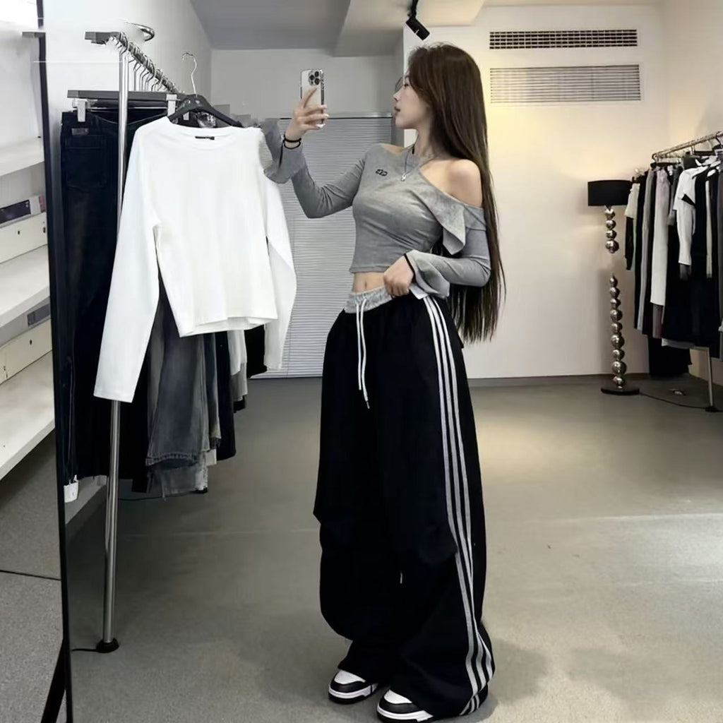 European And American High-waisted Loose Wide-leg Pants