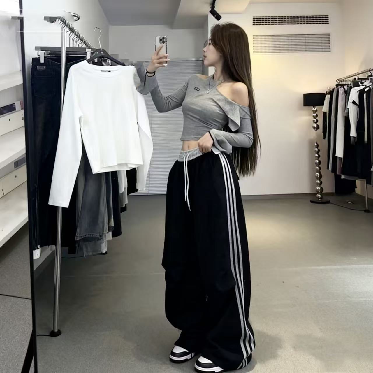 European And American High-waisted Loose Wide-leg Pants