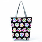 Portable Large Capacity Skull Printed Handbag