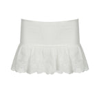 Stretchy Double-layer Lace Figure-flattering Dance Mini Skirt