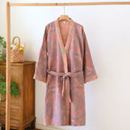 Women's SpringSummer Jacquard Woven Pure Cotton Double-Layer Gauze Nightgown