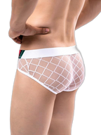 3 Pack Men's Low-Rise Lace Sexy Mesh Briefs And Thongs