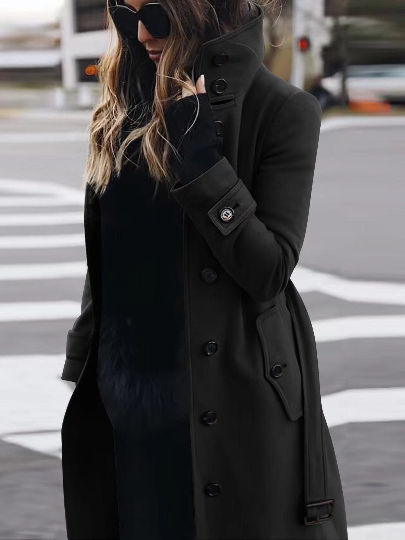 Women's Luxury Woolen Coat - Slim Fit Stand Collar Cardigan | Premium Winter Outerwear