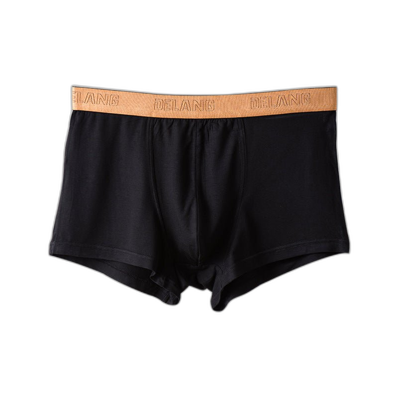 Modal Ultra-soft Solid Mid-waist Men's Boxer Briefs