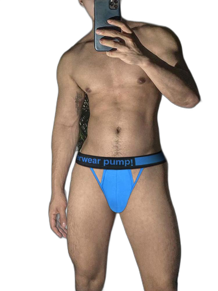 Men's Sexy Butt-Lifting Sporty U-Pouch Large Thong & Strings