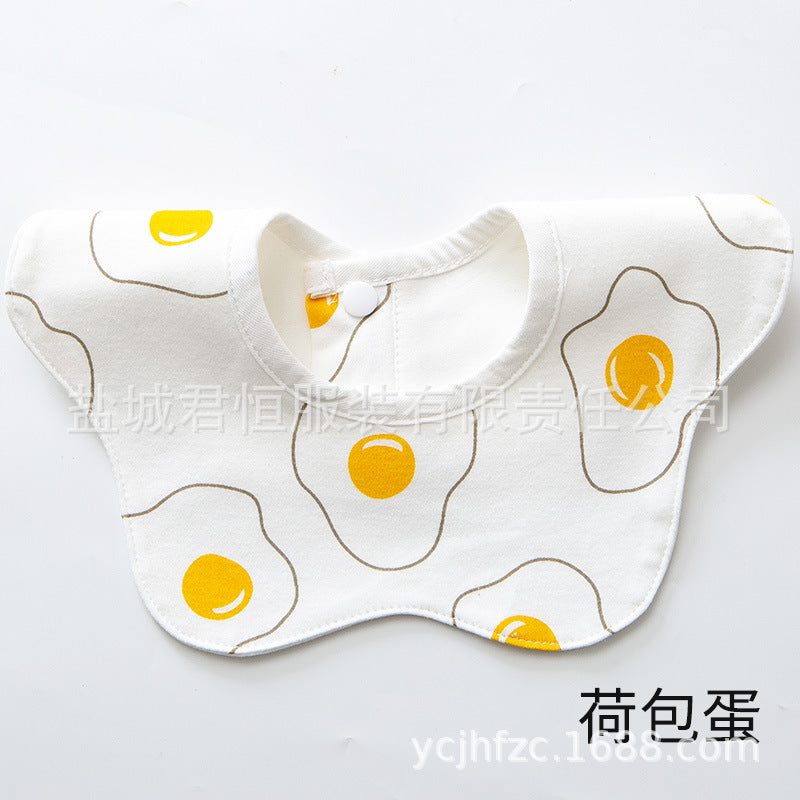 Pure Cotton 360° Rotatable Baby Bib - Petal-Shaped Drool Bib