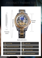 Carved Tourbillon Mechanical Watch