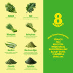 8Greens Supergreens Tablets | Daily Effervescent Greens for Immunity, Focus & Metabolism | Organic Aloe Vera, Spirulina, Chlorella | 30 Servings