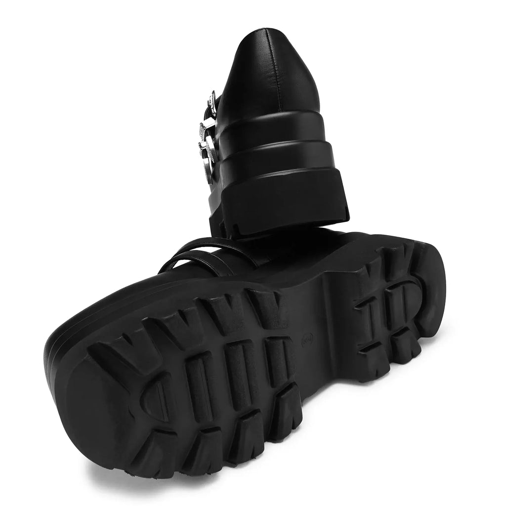 Koi Damona Trident Ornate Buckle Mary Janes  Shoes in Black
