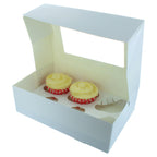 White Cupcake/Muffin Box with Transparent Lid - Available in 6 & 12 Capacity