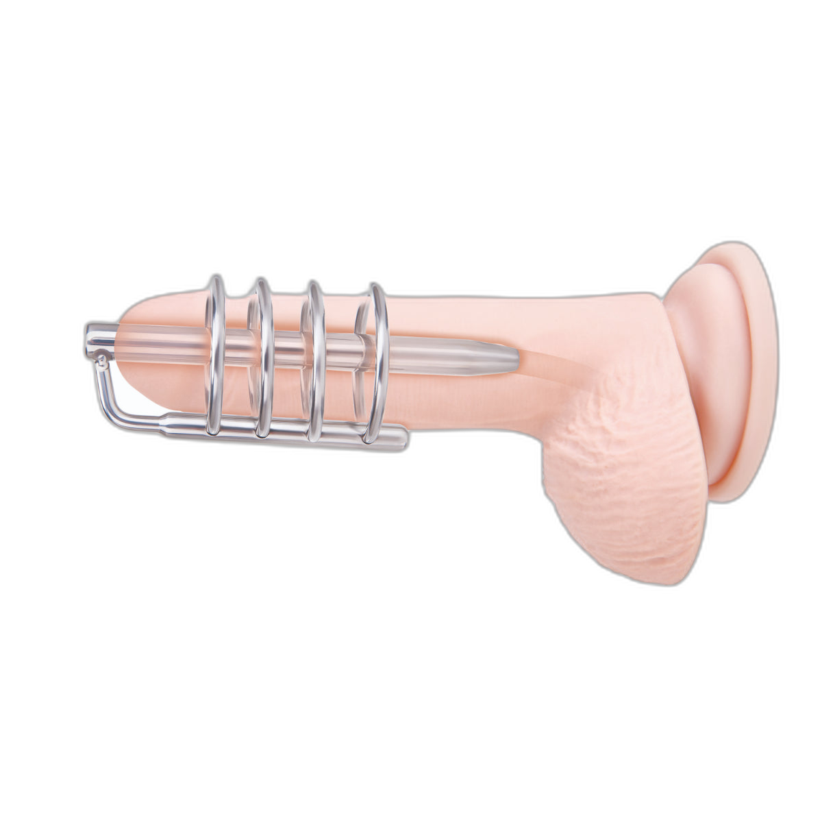 Prowler RED Urethral Plug & Cage Silver