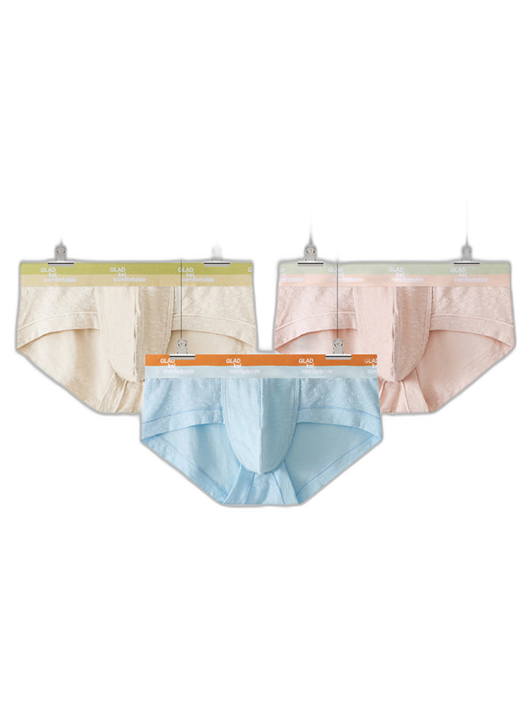 3 Pack Men's Baby Cotton High-Stretch Skin-Friendly Breathable Briefs