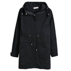 Large size autumn 200 kg Korean loose mid-length hooded trench coat