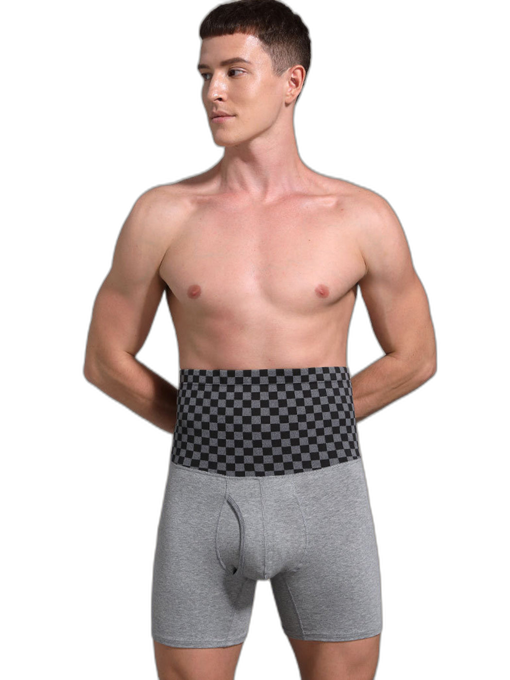 Men's Tummy Control Boxer Briefs With Functional Fly